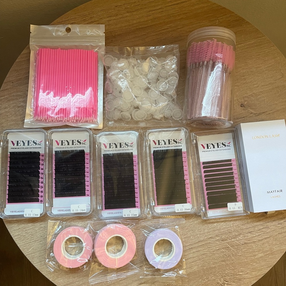 Pink and Black Eyelash Extension Kit